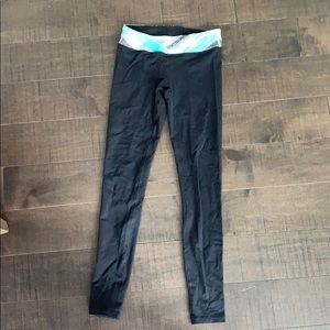 Black and multi colored reversible leggings